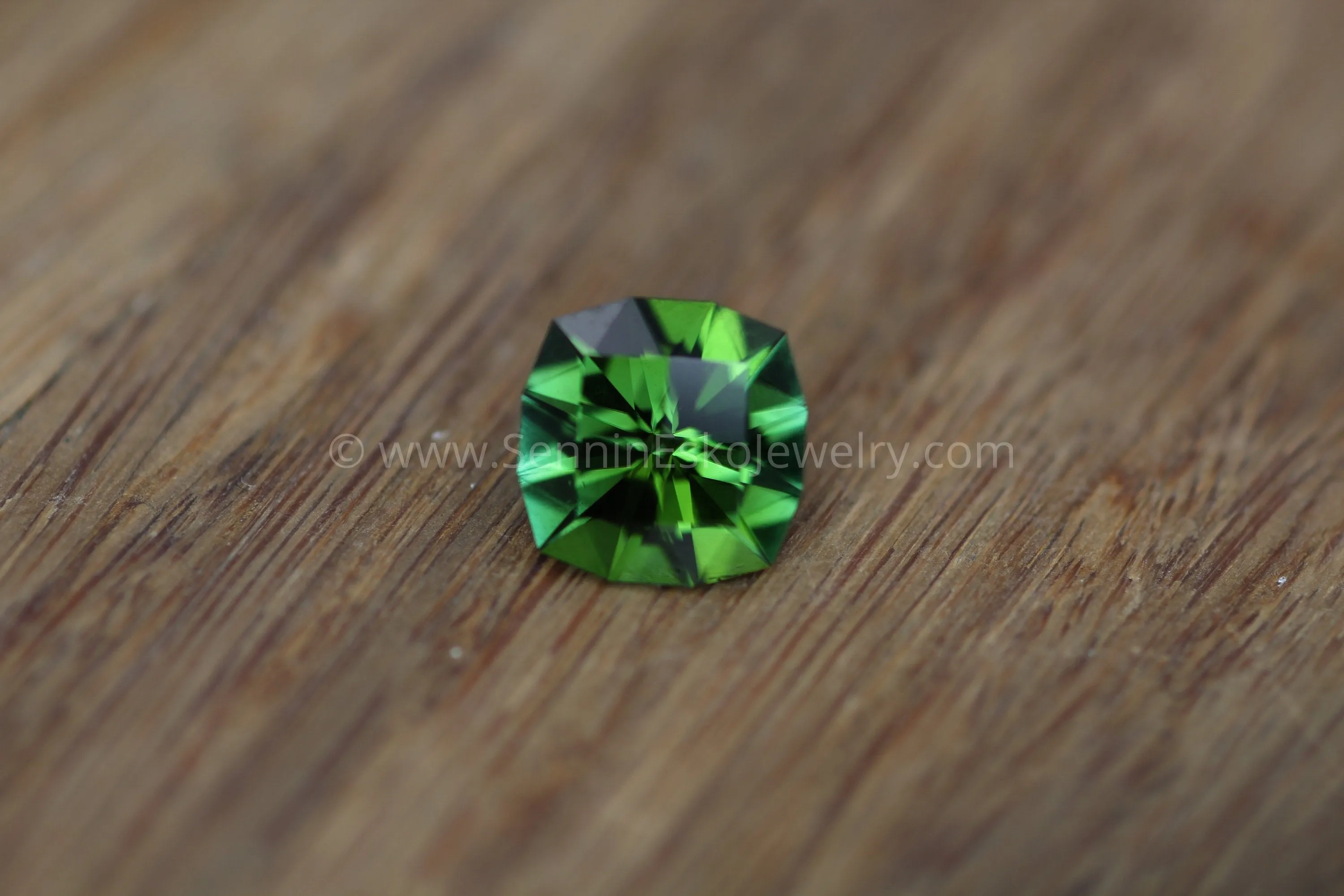 Forest Green Tourmaline Cushion Cut - 8.75mm - 2.3 ct - Precision Cut Gemstone