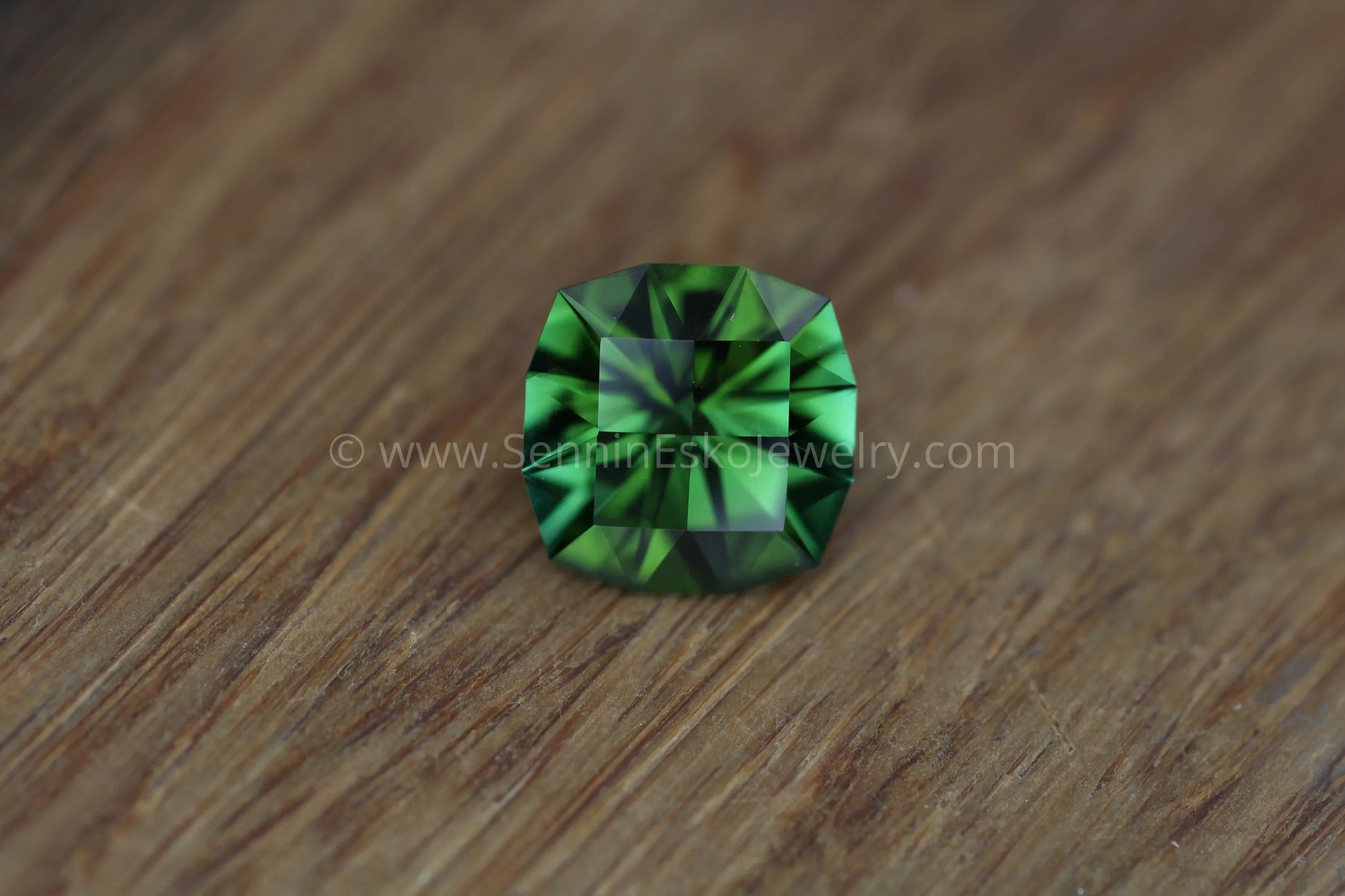 Forest Green Tourmaline Cushion Cut - 8.75mm - 2.3 ct - Precision Cut Gemstone