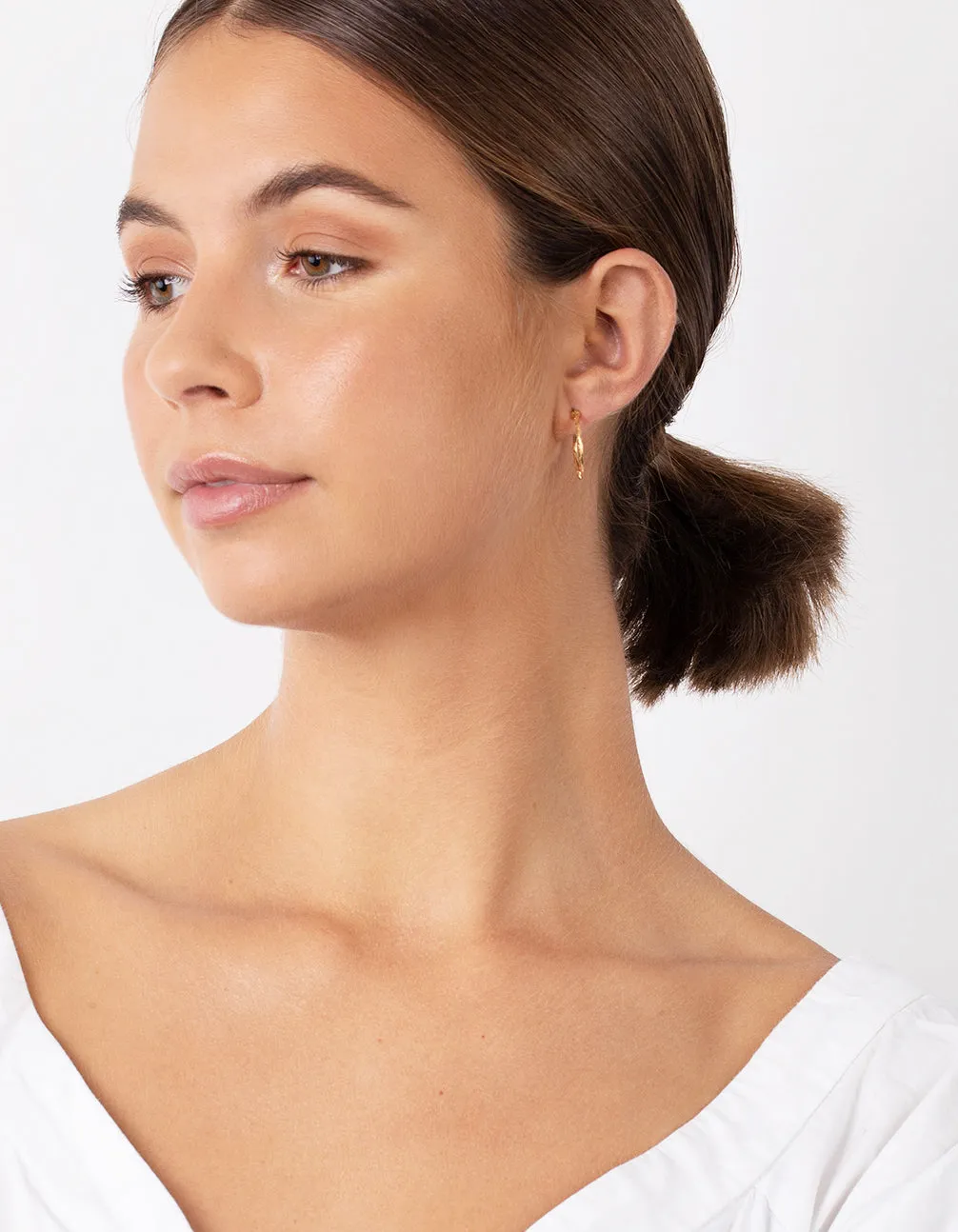 Gold Greek Key Hoop Earrings