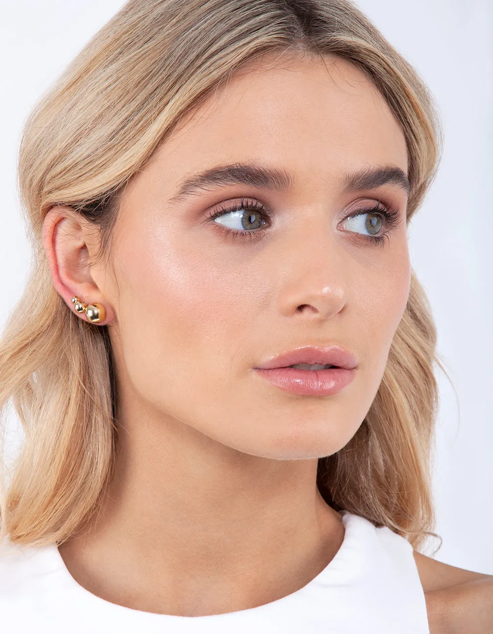 Gold Plated Graduating Ball Stud Earring Pack