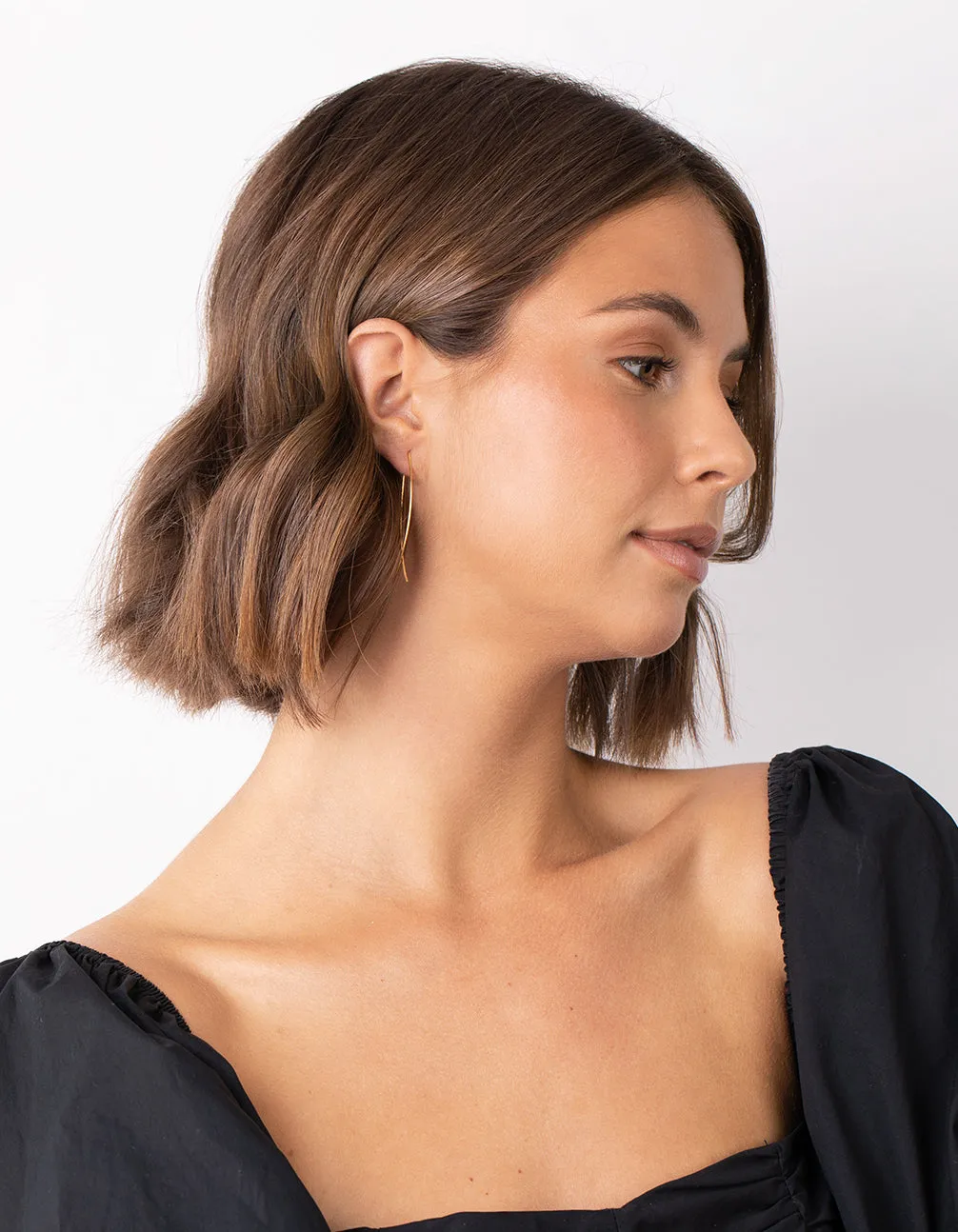 Gold Plated Sterling Silver Twist Through Earrings