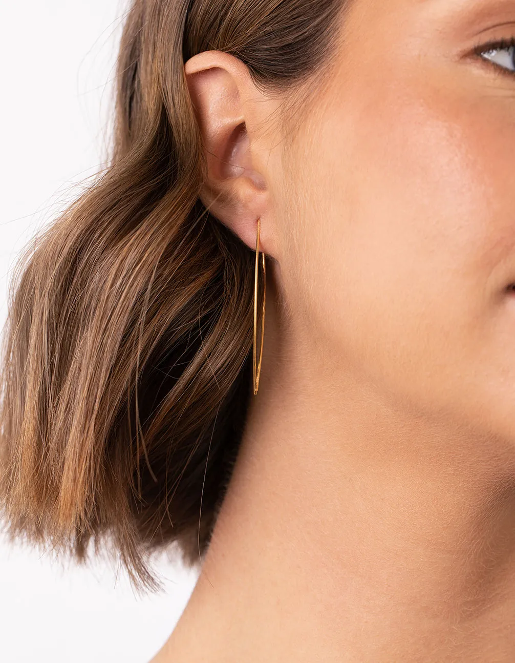 Gold Plated Sterling Silver Twist Through Earrings
