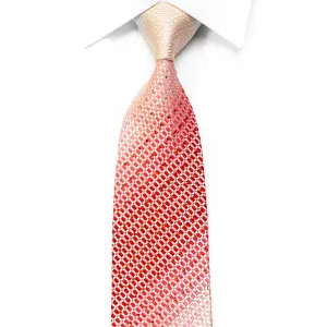 Grang Cia Silk Rhinestone Necktie Red Geometric On Pink With Sparkles