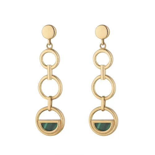 Green Agate 9ct Drop earrings
