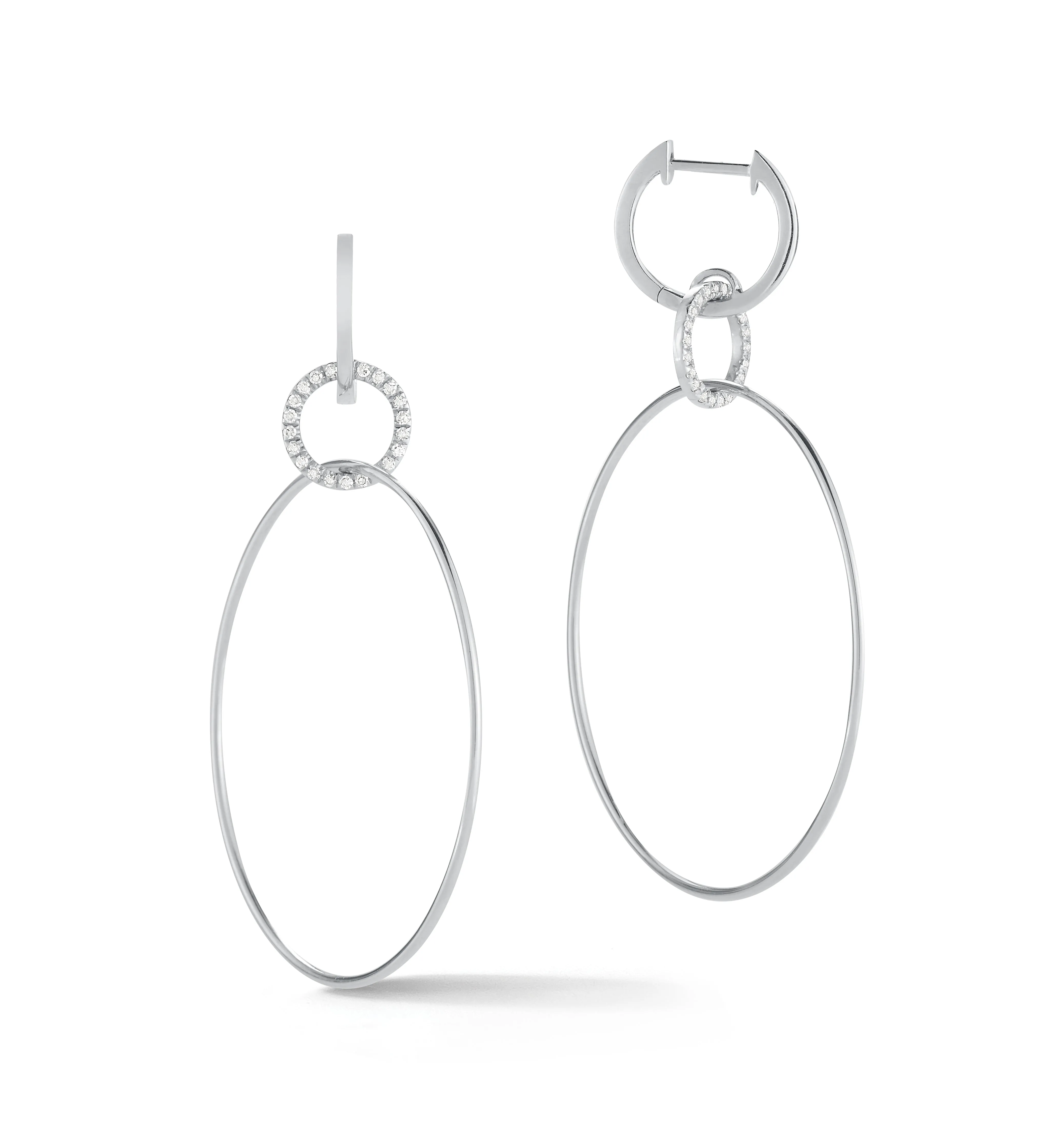 Interlocking Diamond Hoop Earrings