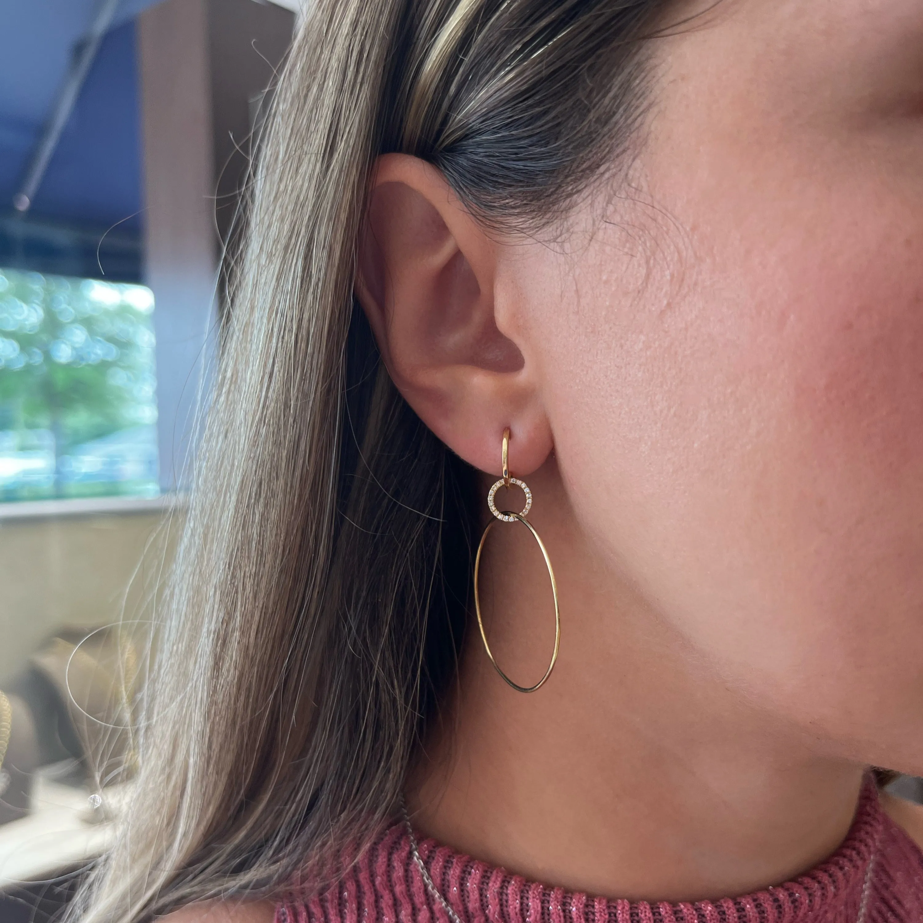 Interlocking Diamond Hoop Earrings