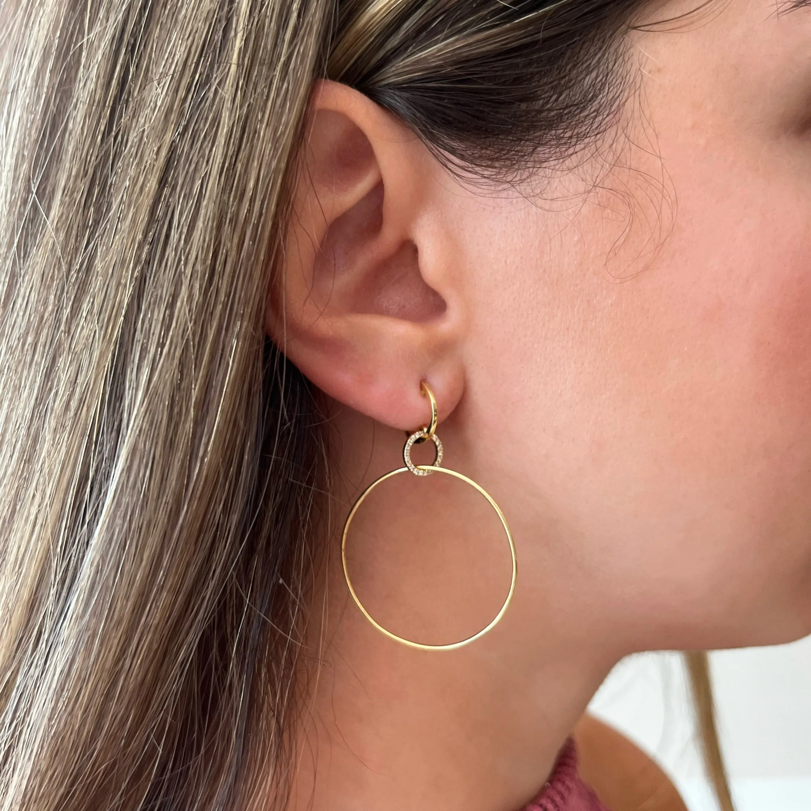 Interlocking Diamond Hoop Earrings