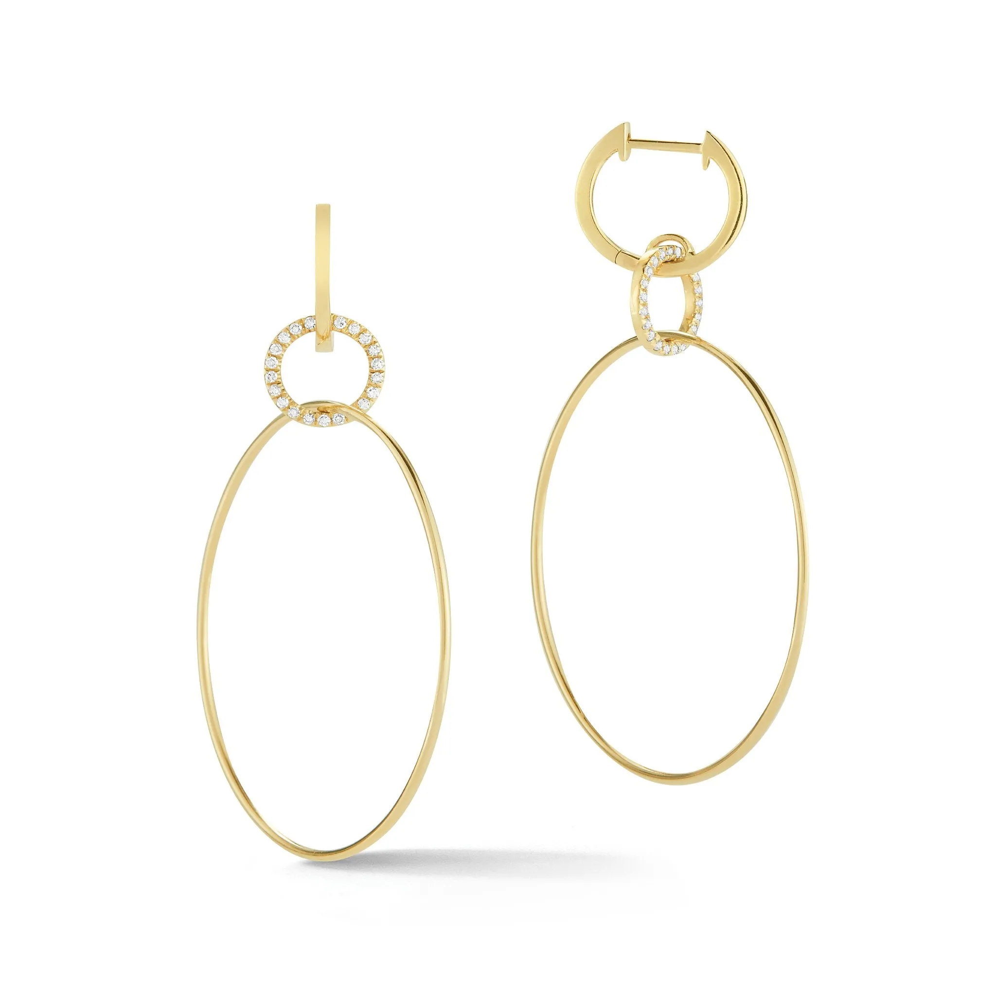 Interlocking Diamond Hoop Earrings