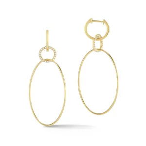 Interlocking Diamond Hoop Earrings