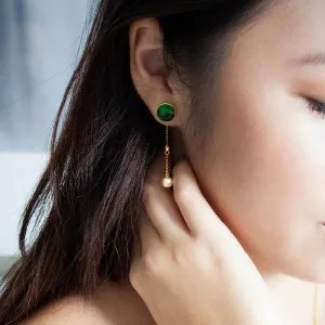 Jade and Akoya Pearl 18K Gold Earrings