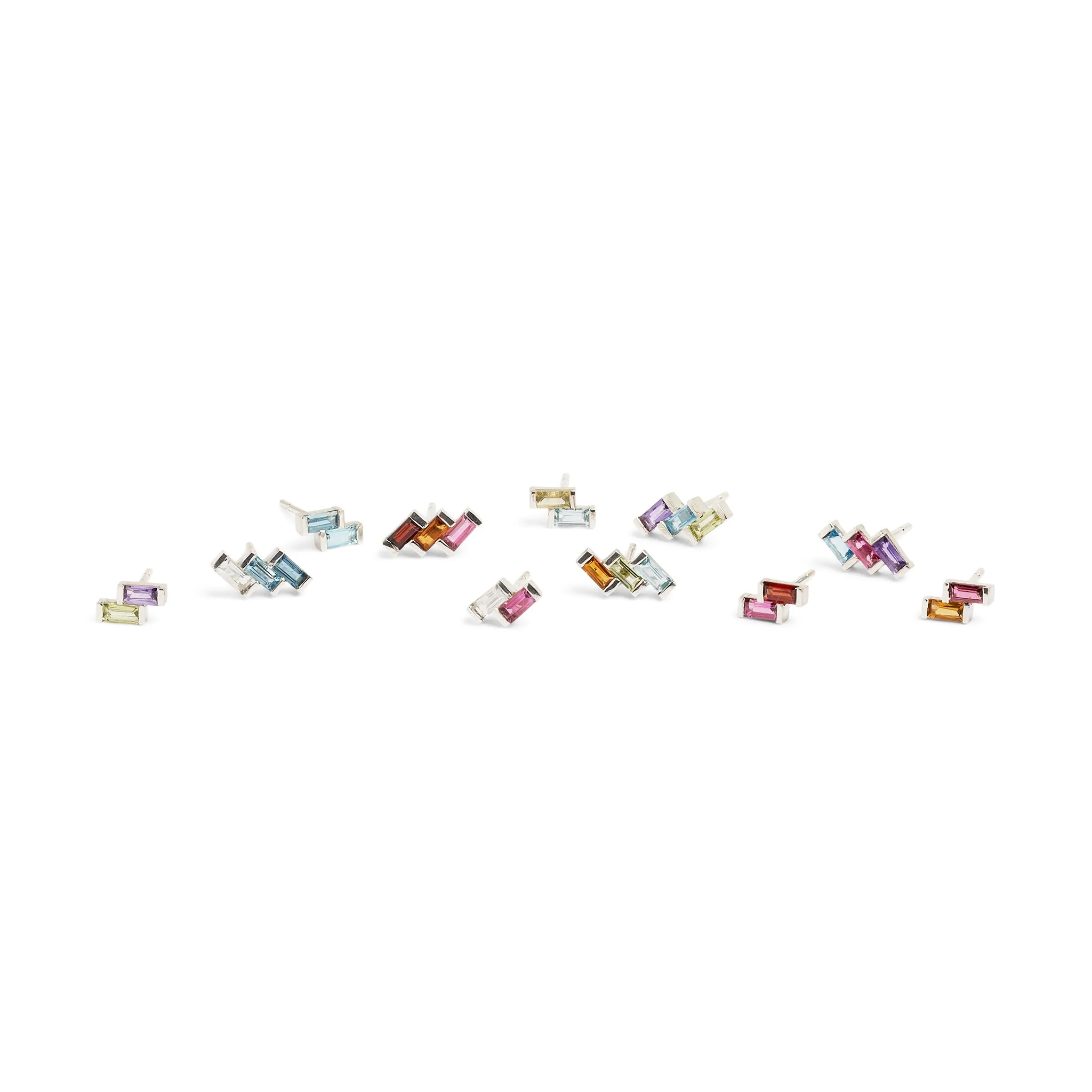 Juicy Triple Gem Stud Earring (Single)