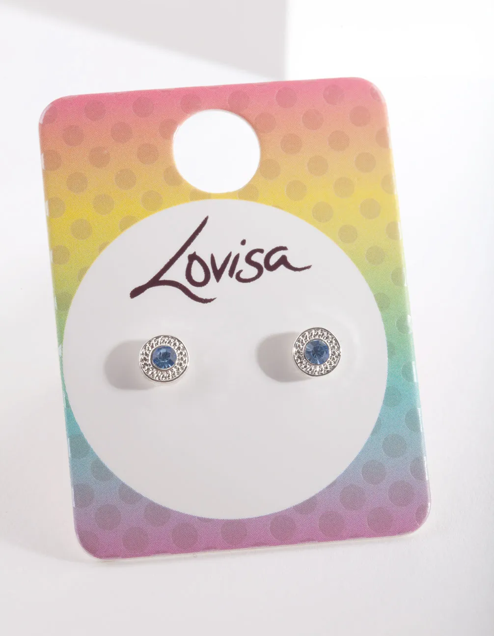 Kids Silver Blue Stud Earrings