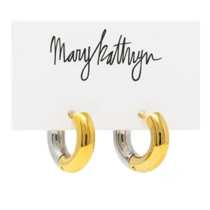 Lacy Two Toned Hoop Earrings