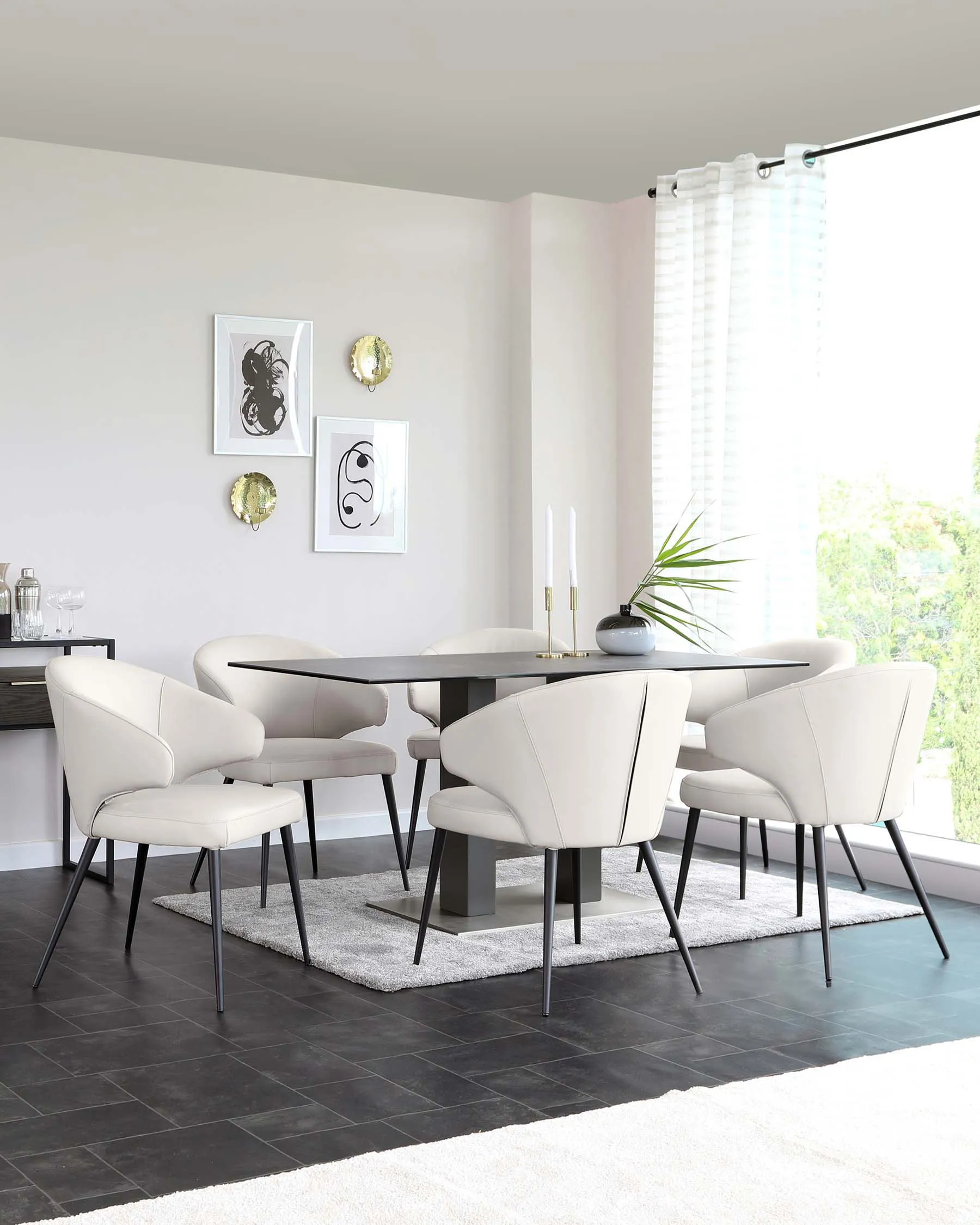 Landon White Real Leather Dining Chair