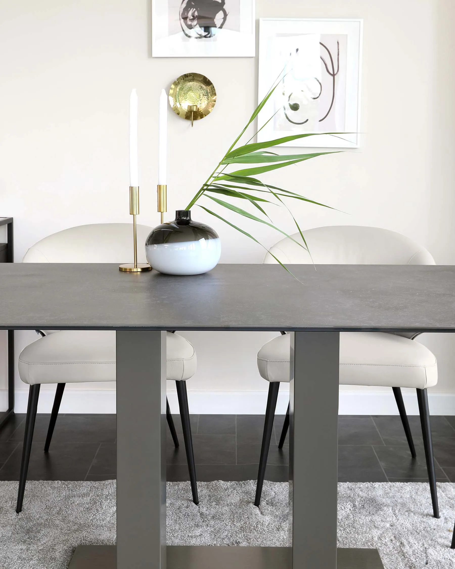 Landon White Real Leather Dining Chair