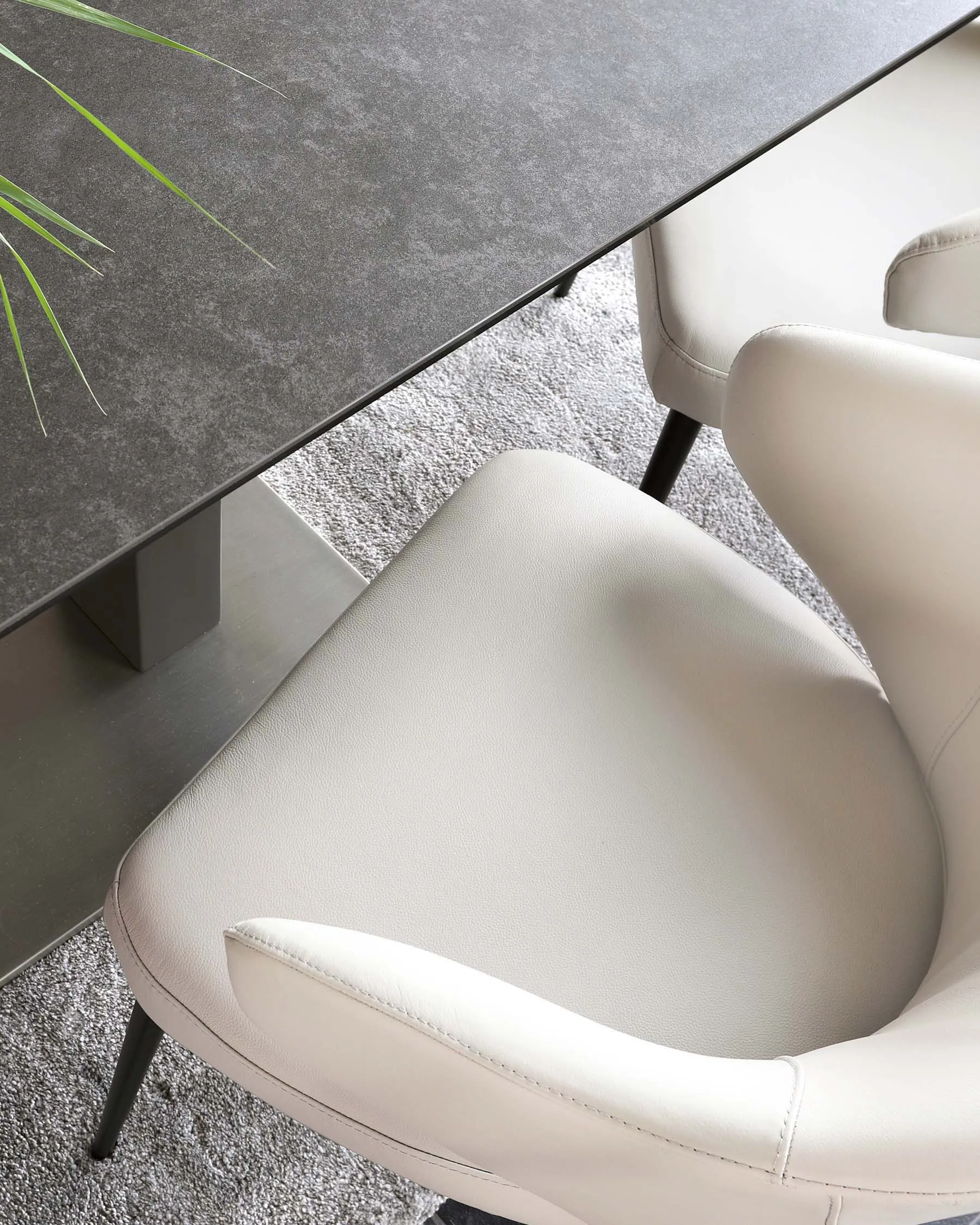 Landon White Real Leather Dining Chair