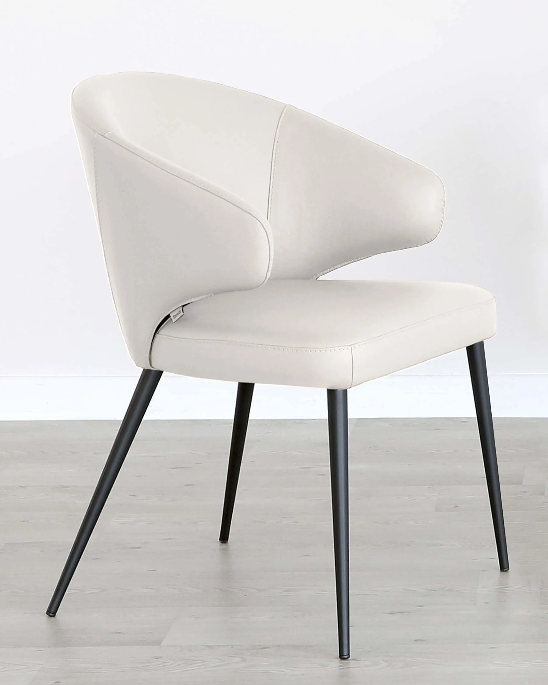 Landon White Real Leather Dining Chair