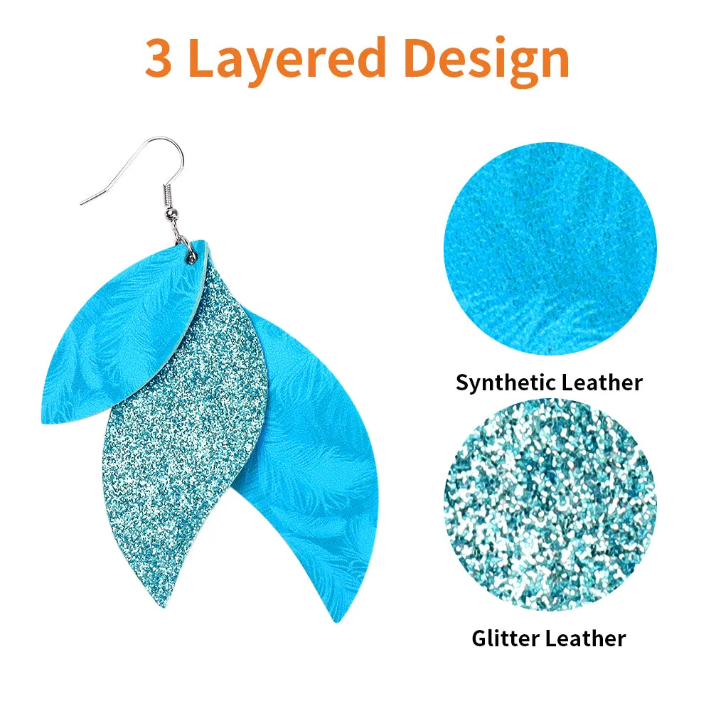 Leopard Drip Faux Leather Teardrop Ear Bling Two Styles Available