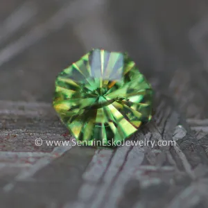 (Less Than Perfect) 0.58 carat Yellowish Green Sapphire Octagon -  Precision Cut, 4.8x5.1mm