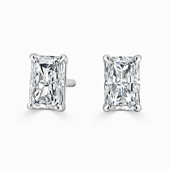 #LUNA | 0.50ct / 0.50ct I VVS Radiant Solitaire Diamond Earrings 18kt GIA Certified