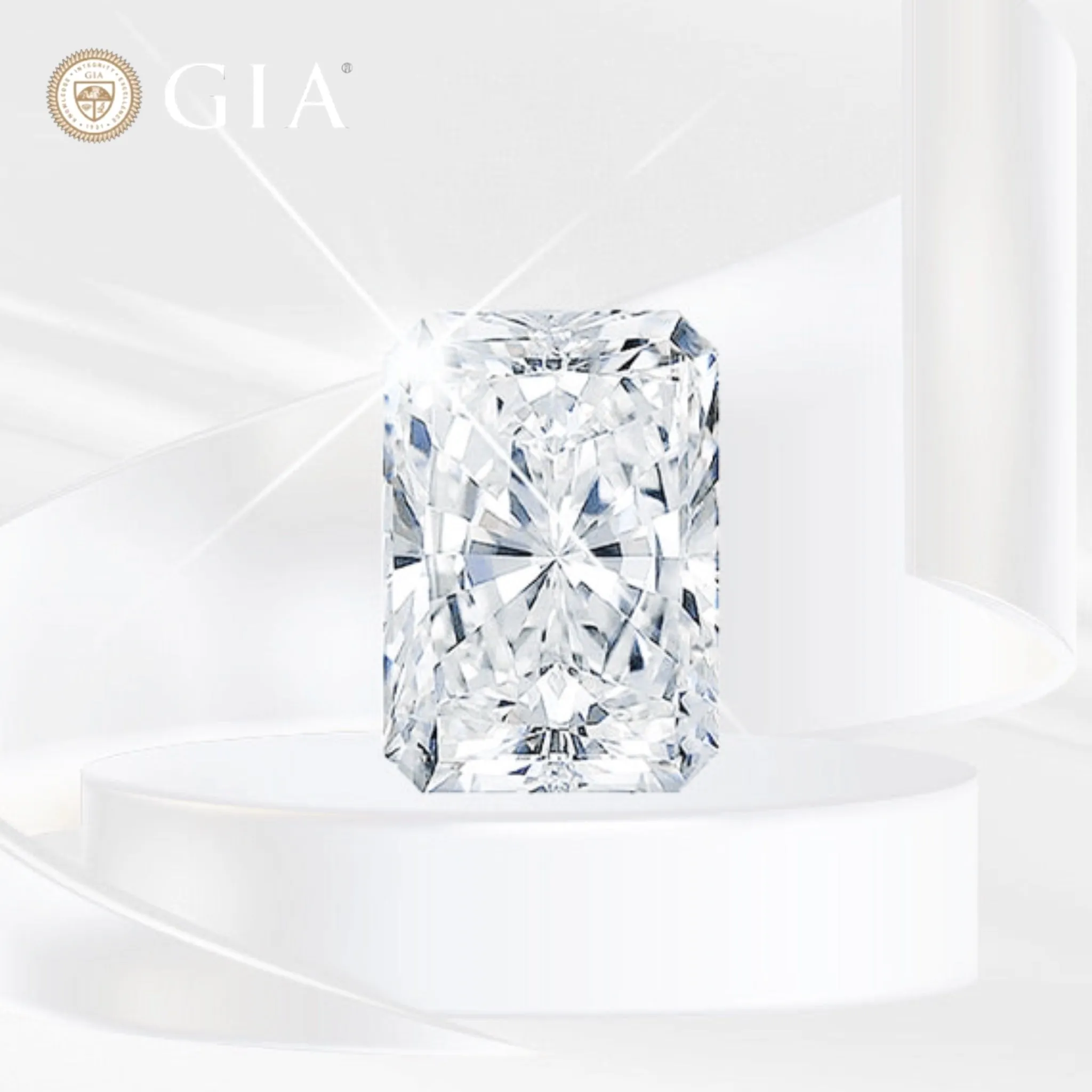 #LUNA | 0.50ct / 0.50ct I VVS Radiant Solitaire Diamond Earrings 18kt GIA Certified