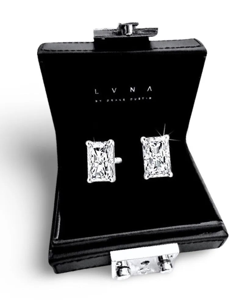 #LUNA | 0.50ct / 0.50ct I VVS Radiant Solitaire Diamond Earrings 18kt GIA Certified