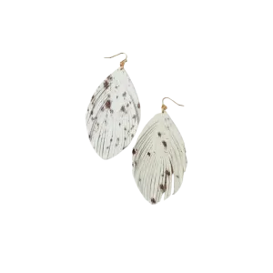 M&F Women's Blazin Roxx Cream & Cinnamon Fringed Teardrop Leather Earrings
