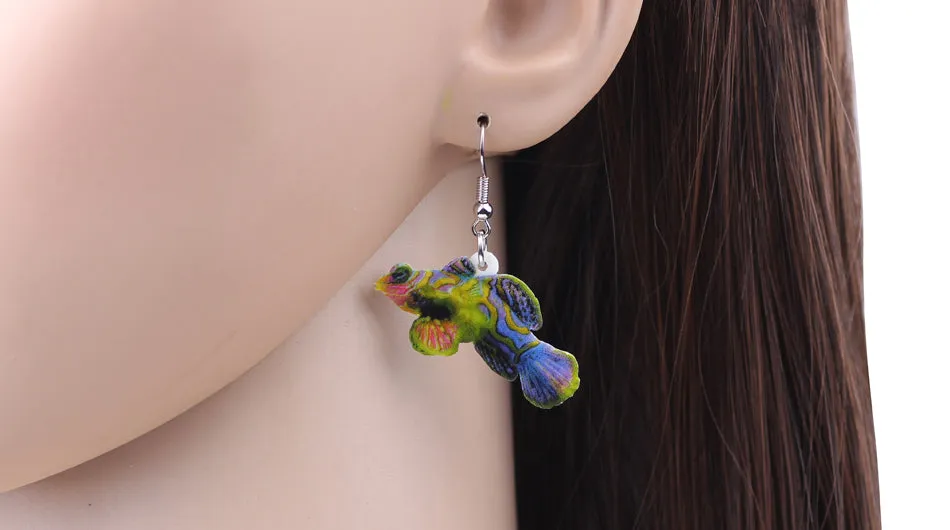 Mandarin Fish Earrings - blue or green