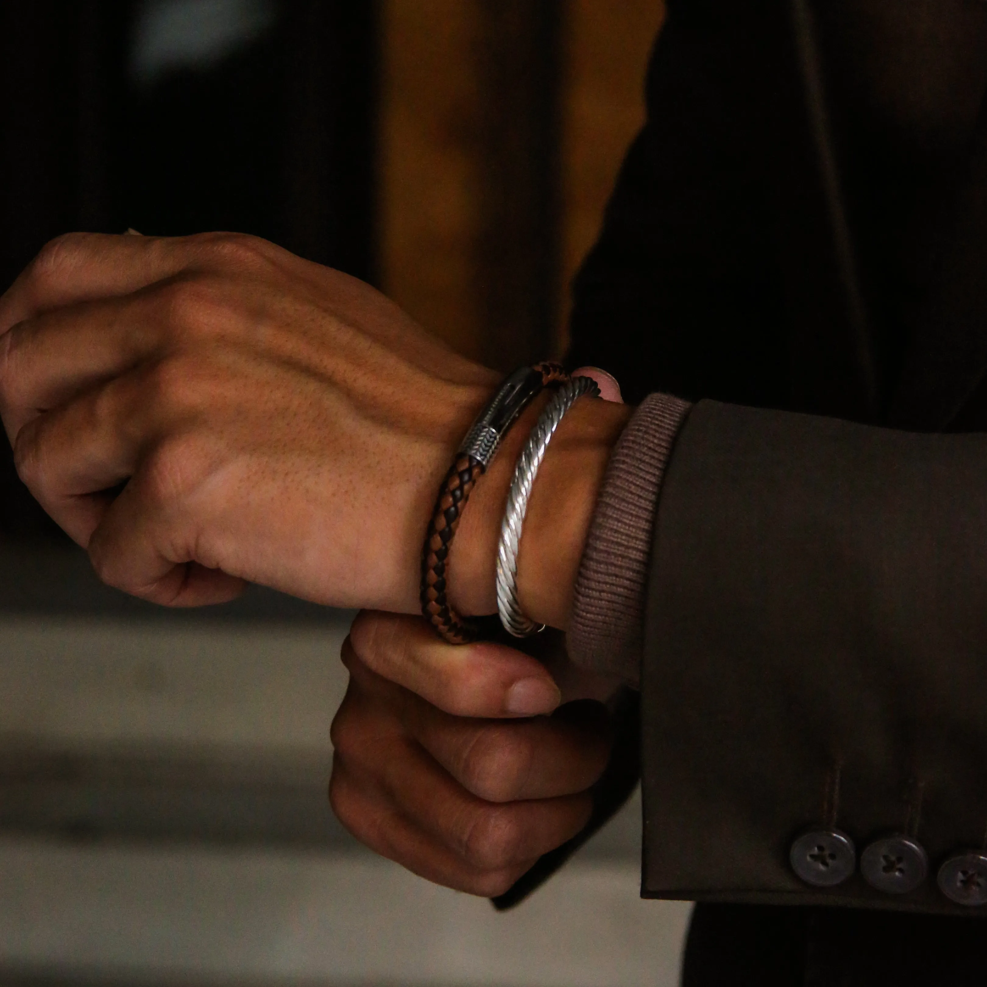 Mixed Brown Leather Bracelet