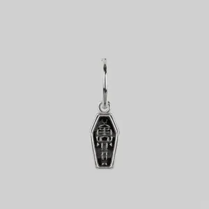 MORALITY. Skeleton Coffin Hoop Earrings - Silver