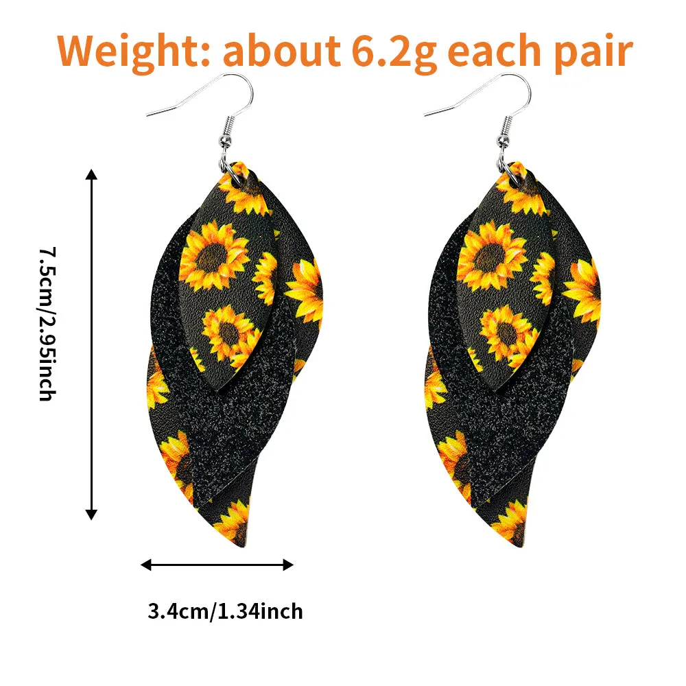 Nashville Brown Cow Faux Leather Teardrop Ear Bling Two Styles Available