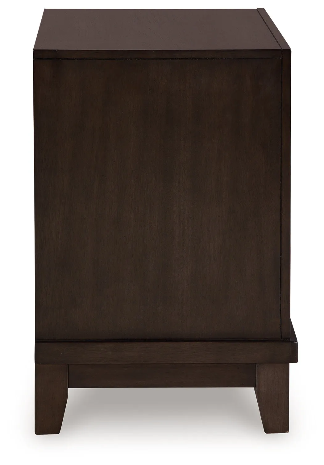 Neymorton Queen Upholstered Panel Bed with Mirrored Dresser and Nightstand in Dark Grayish Brown