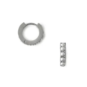 Orelia Pearl Silver Huggie Hoops