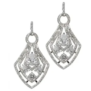 Osithe Cluster CZ Chandelier Earrings | 49mm