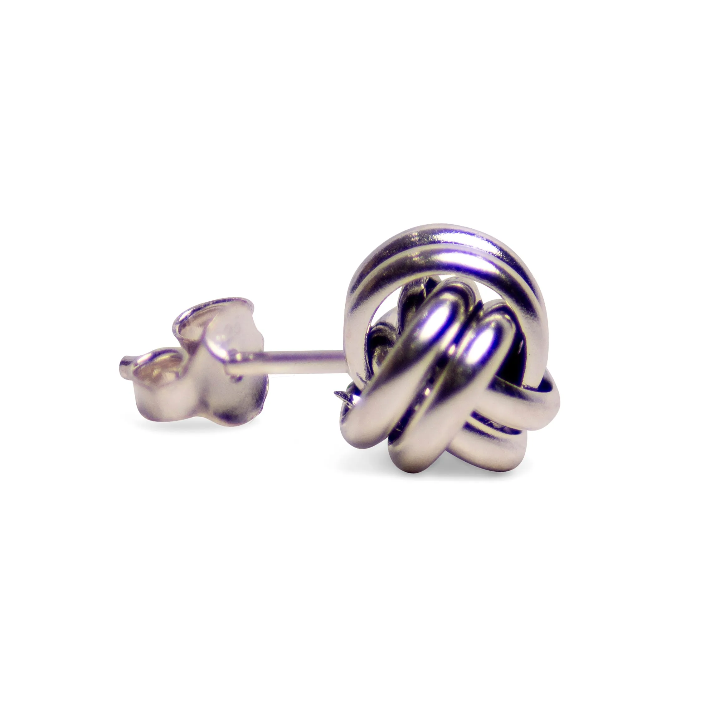 Oxidized Love Knot Silver Earrings