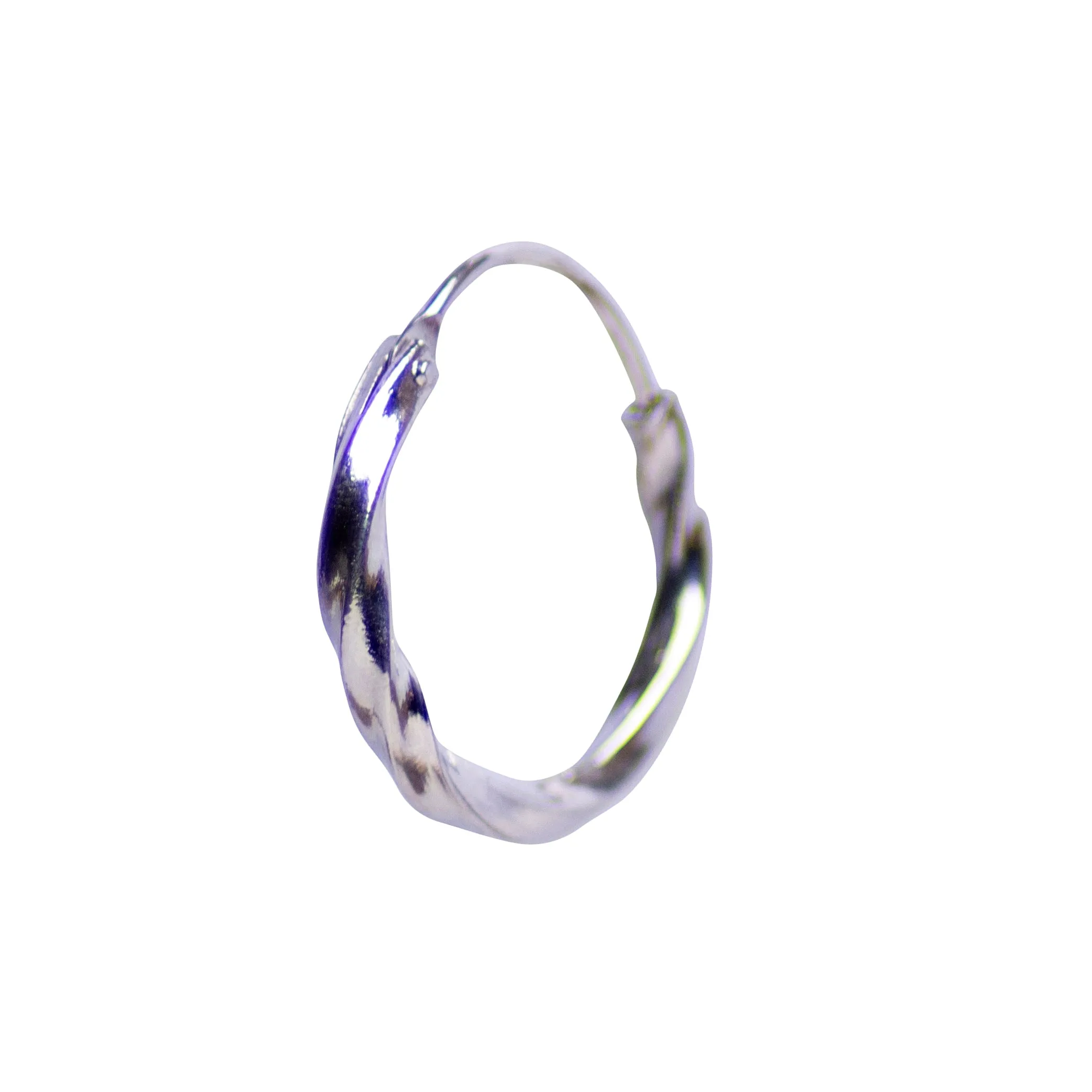 Oxidized Silver Twist Small Hoop Earrings