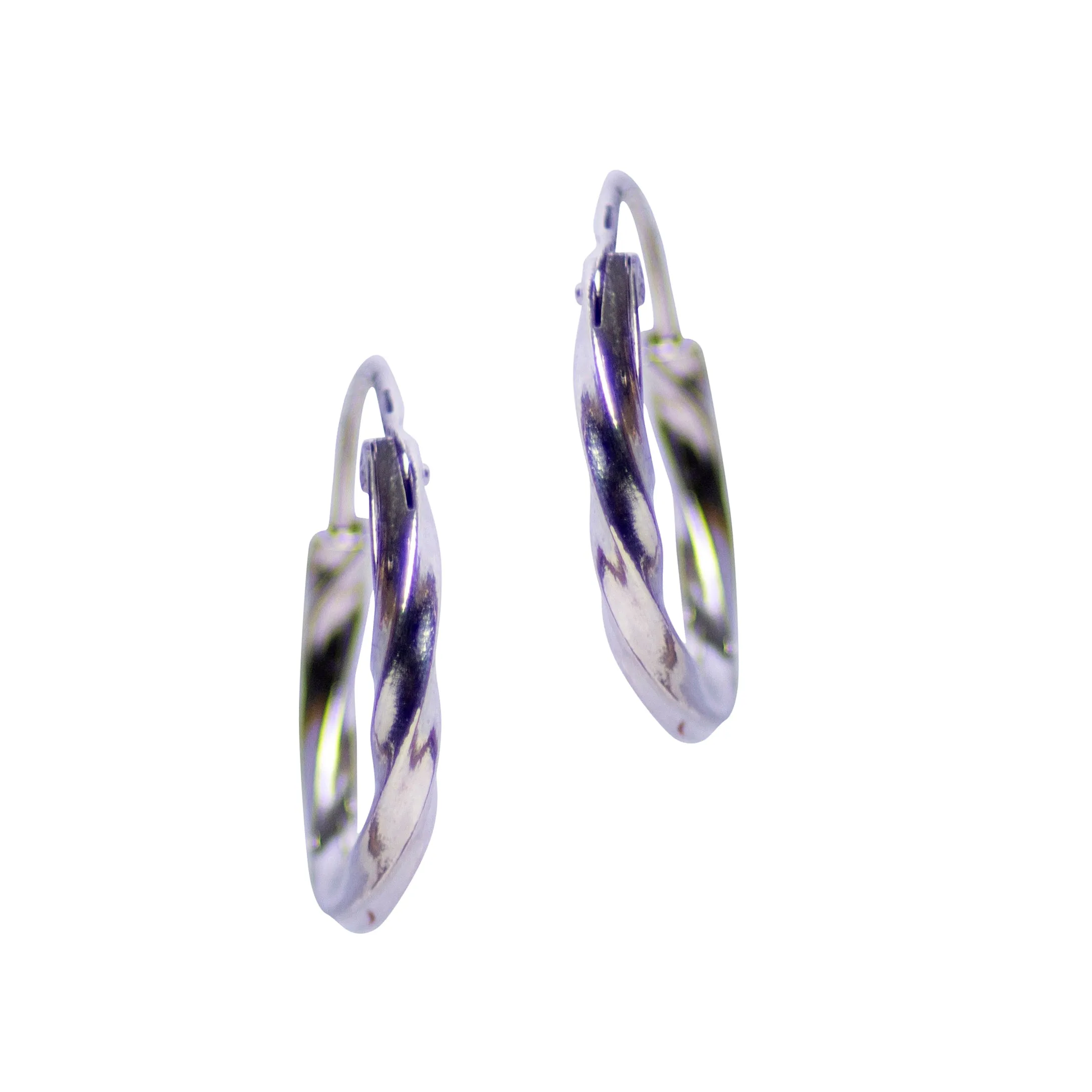 Oxidized Silver Twist Small Hoop Earrings