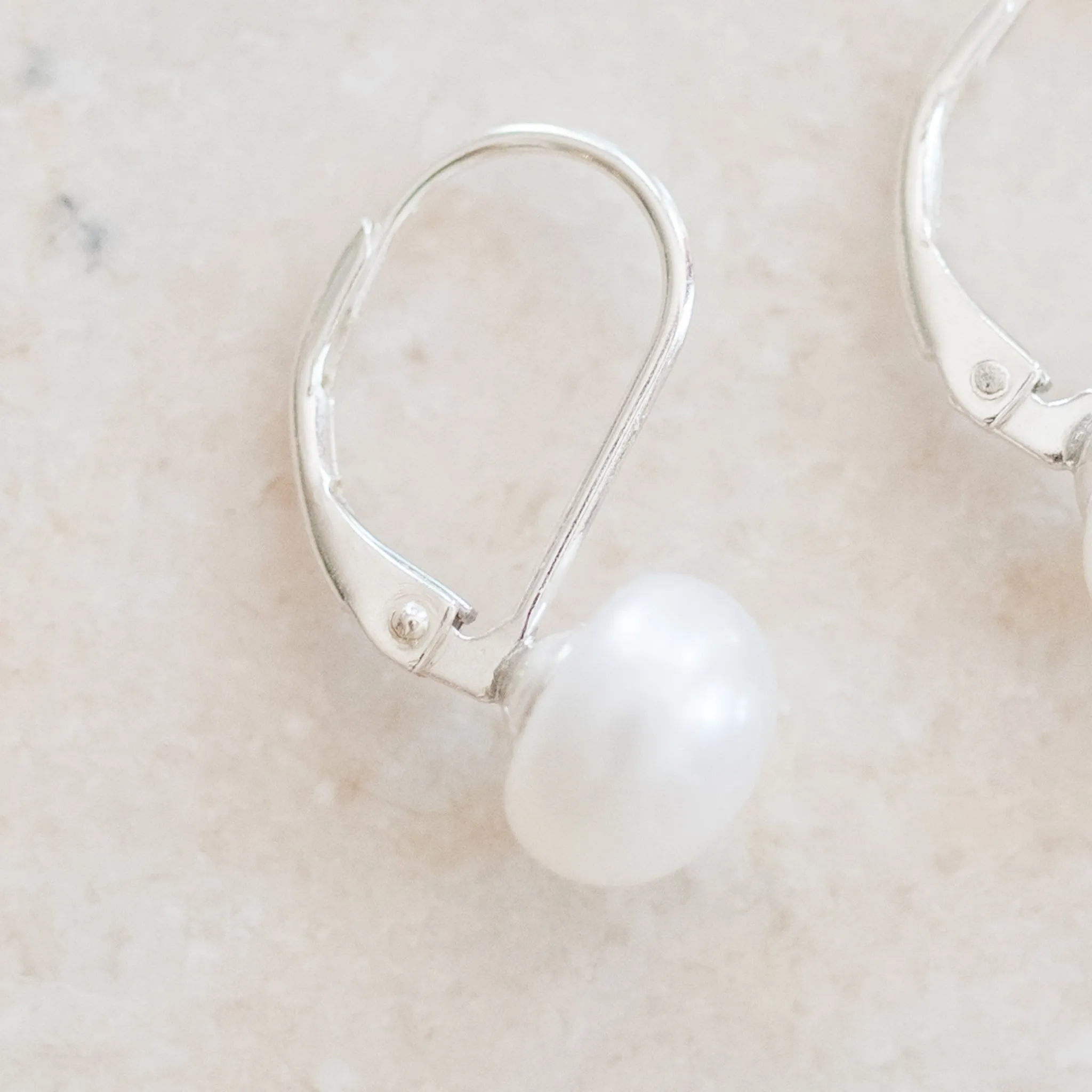 Pearl Studs on Lever Back Earrings | Timeless Elegance with a Modern Twist | By Pearly Girls