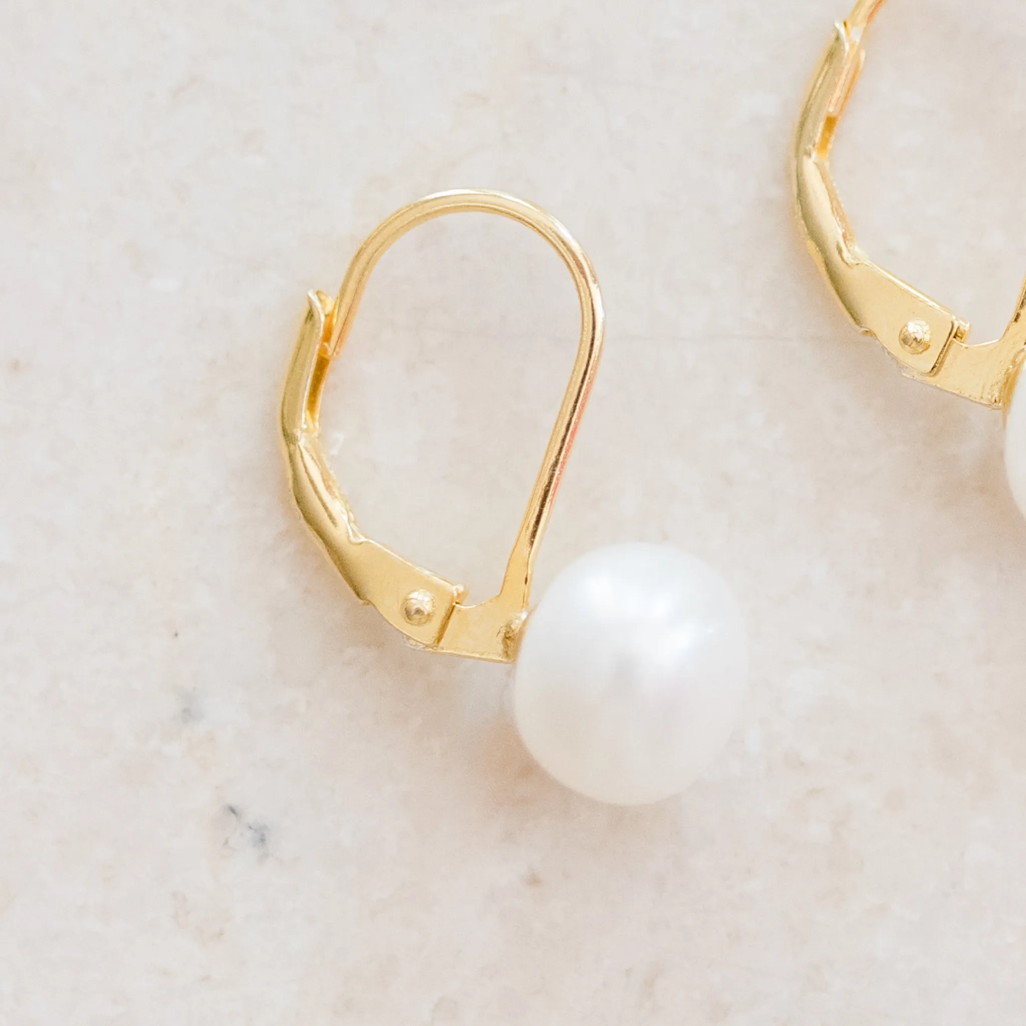Pearl Studs on Lever Back Earrings | Timeless Elegance with a Modern Twist | By Pearly Girls