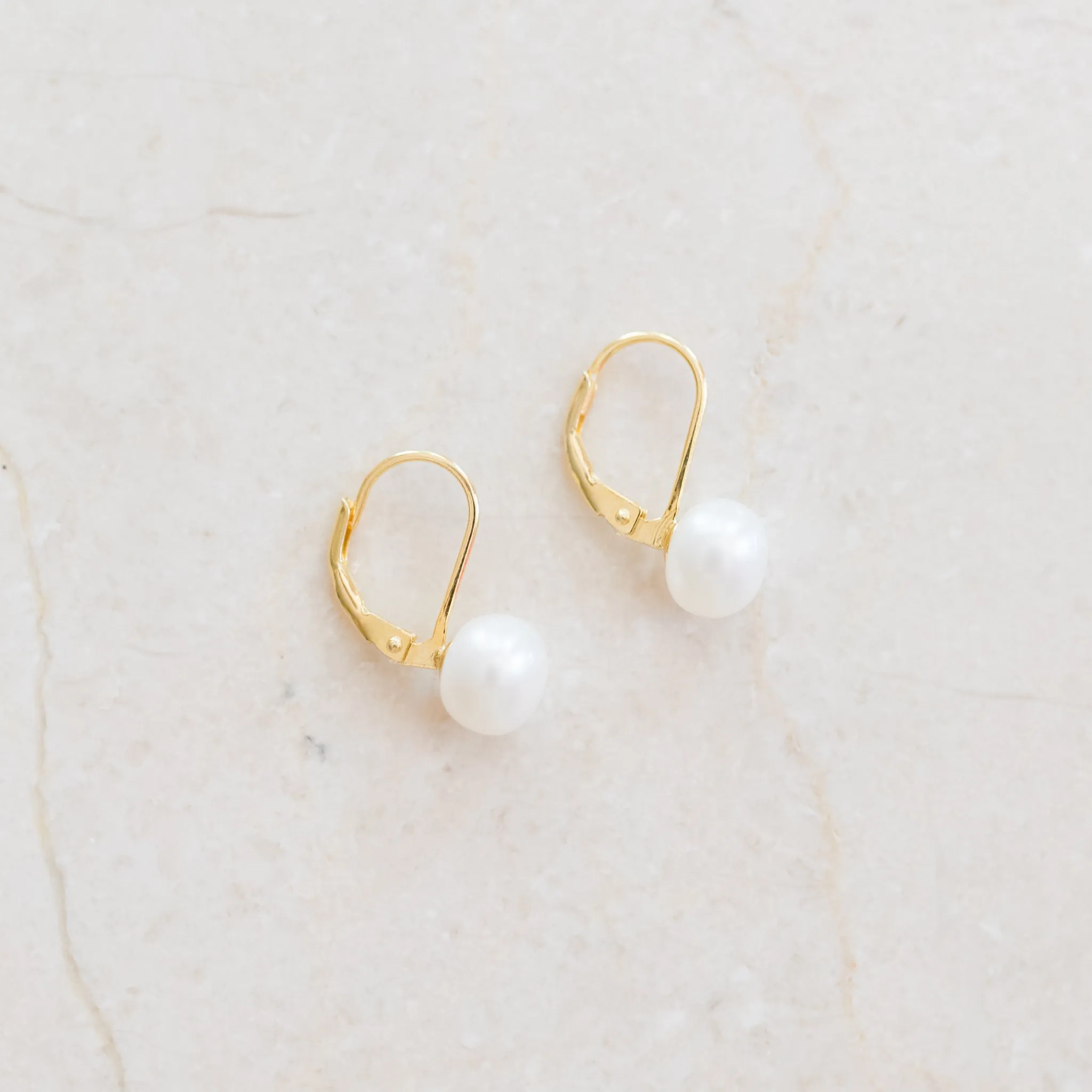 Pearl Studs on Lever Back Earrings | Timeless Elegance with a Modern Twist | By Pearly Girls