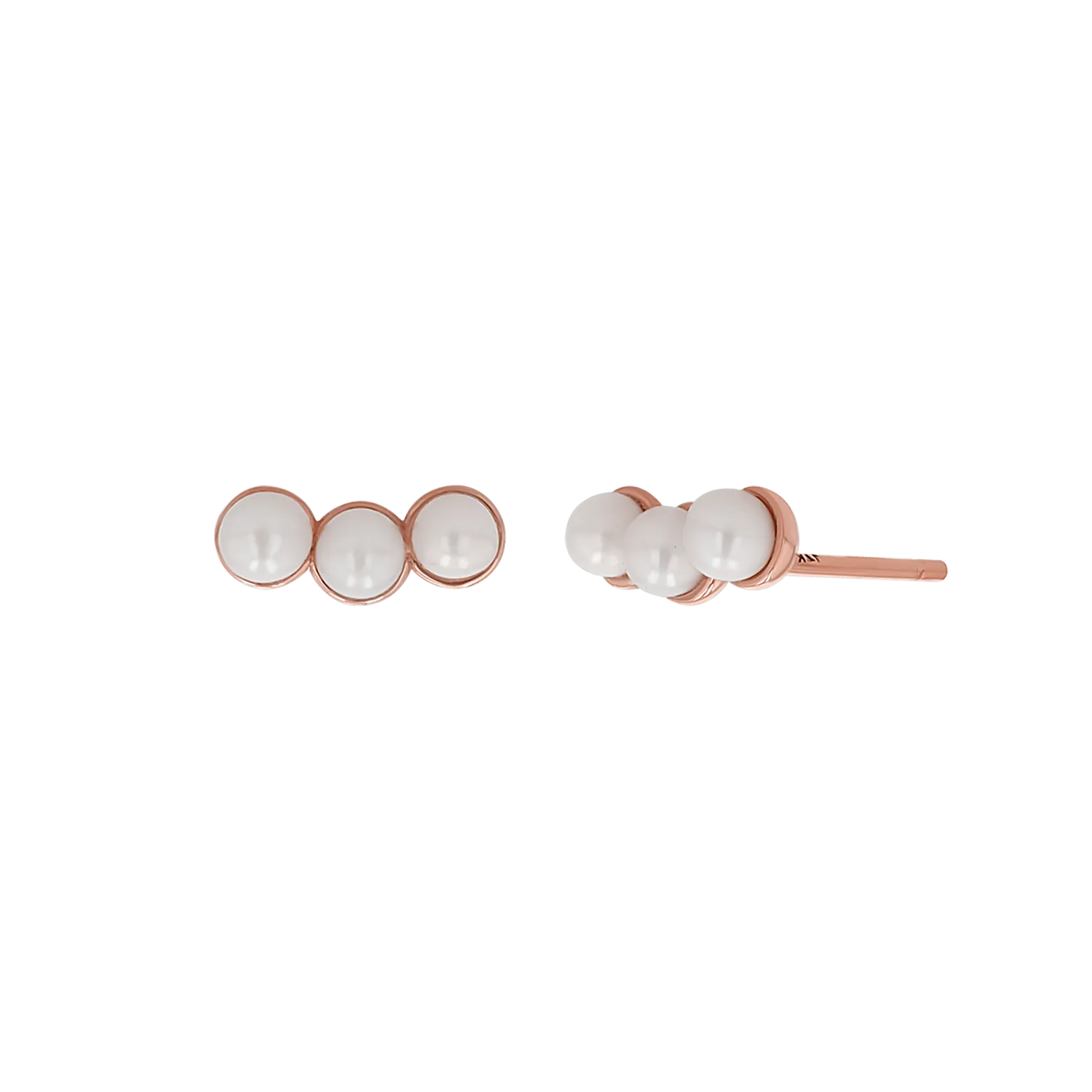 Pearl Trio Stud Earrings
