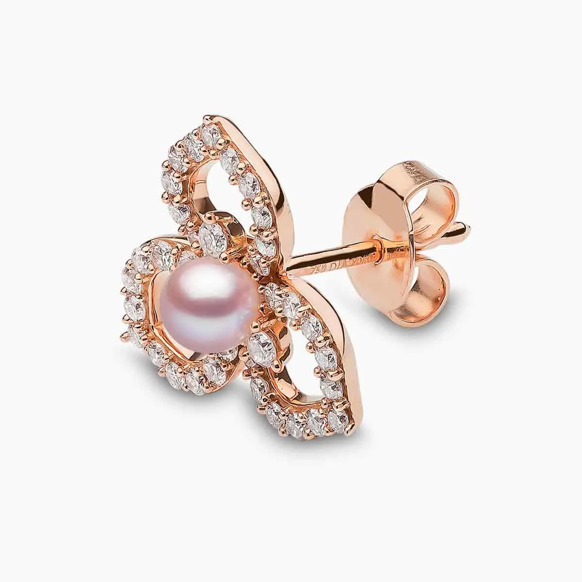 Petal 18K Gold Pearl and Diamond Floral Silhouette Earrings