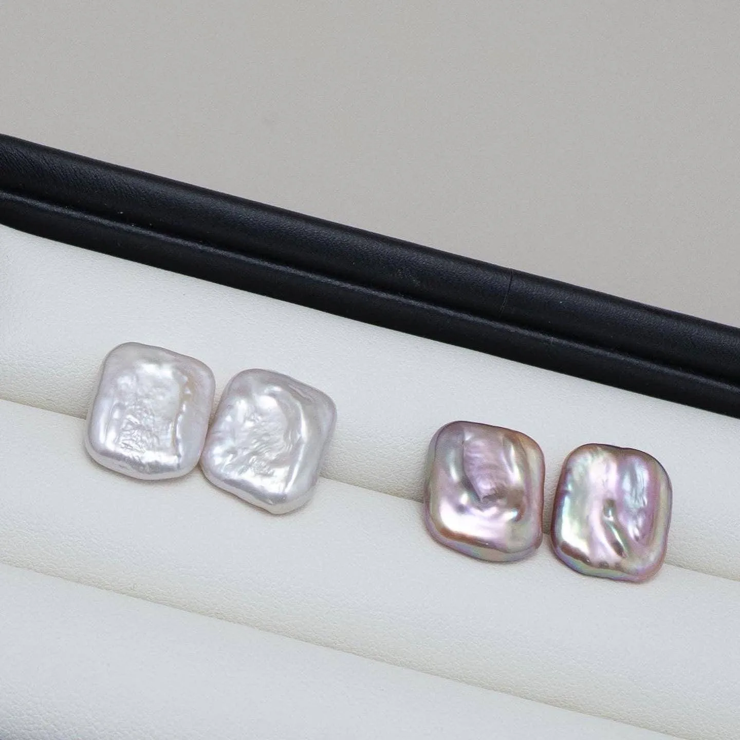 Pink Baroque Freshwater Pearl Stud Earrings