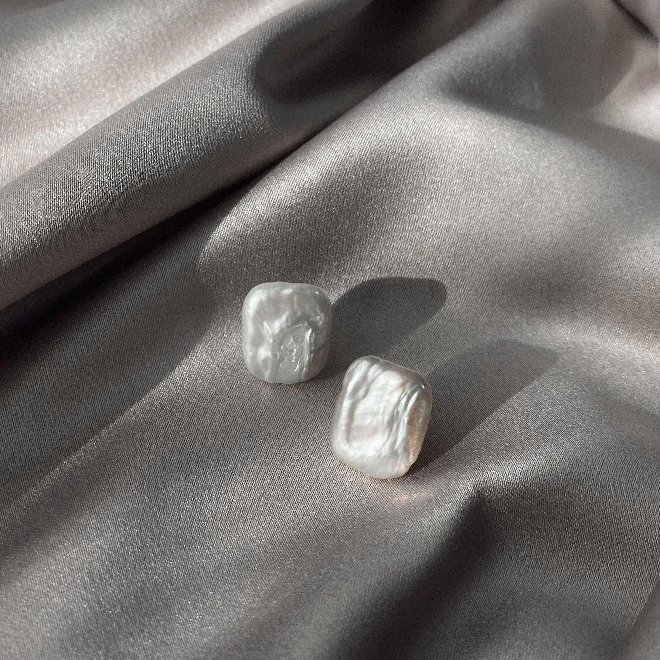 Pink Baroque Freshwater Pearl Stud Earrings