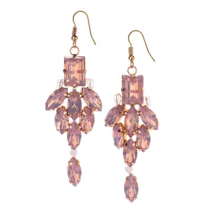 Pink Opal Gem Drop Earrings