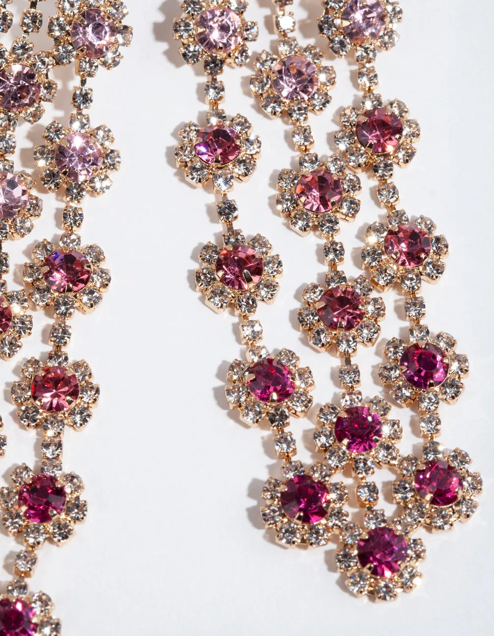 Pink Statement Ombre Drop Earrings