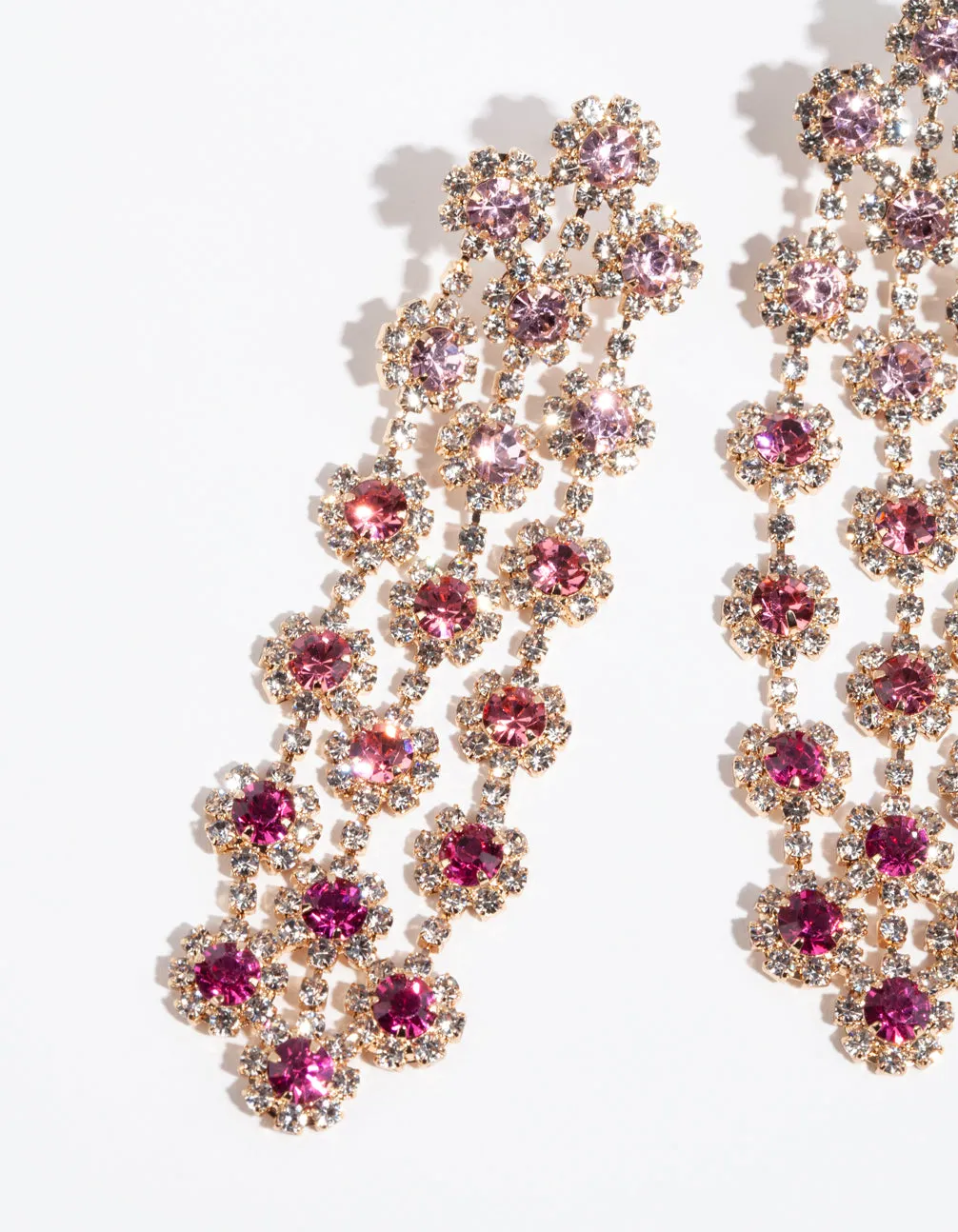 Pink Statement Ombre Drop Earrings