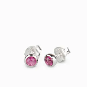 Pink Tourmaline Stud Earrings
