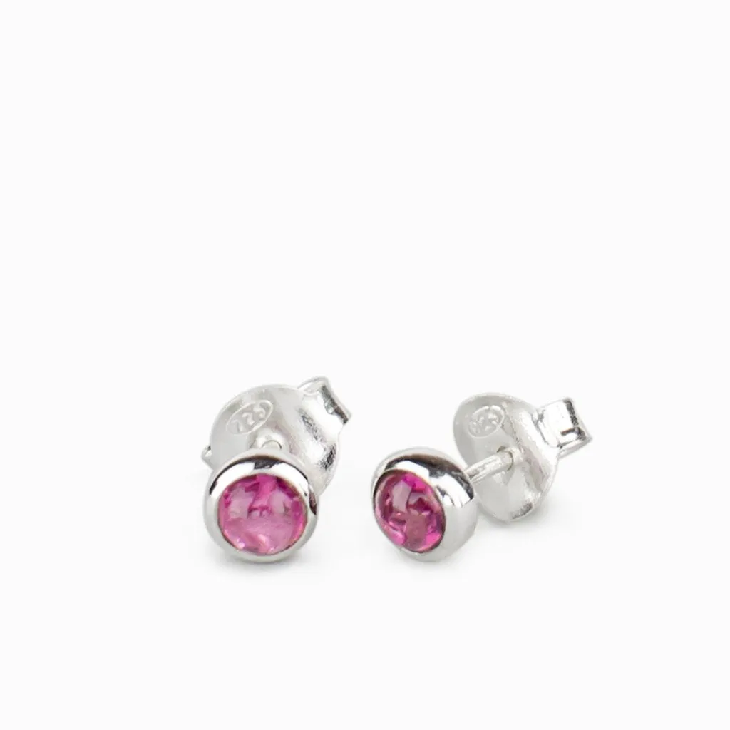 Pink Tourmaline Stud Earrings