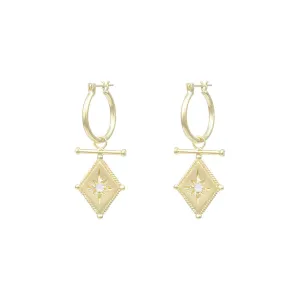Romeo Gold Rainbow Moonstone Earrings